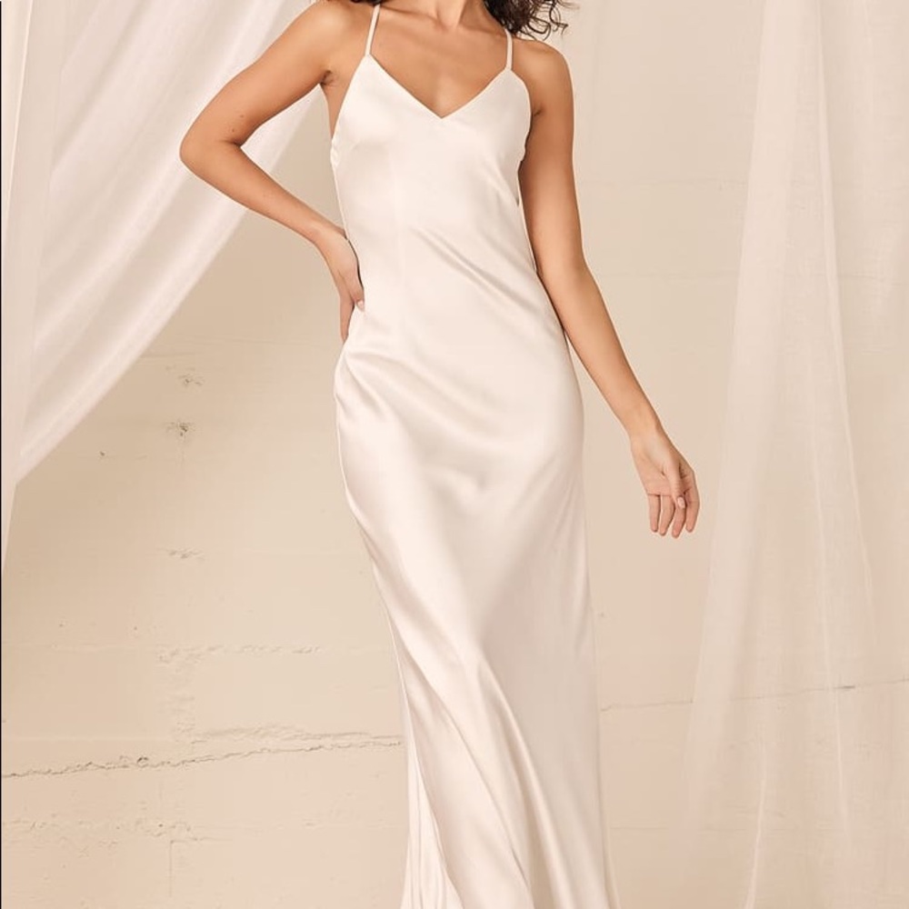 Lulus Always My Love White Satin Wedding Dress